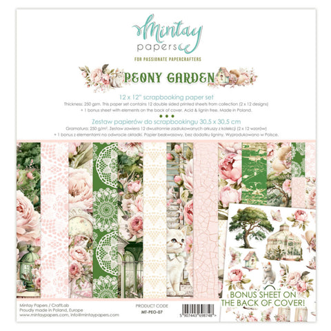 Pad 12"x 12" Mintay Peony Garden