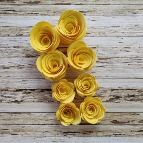 Flores Amarillo en Papel * 8 Unidades